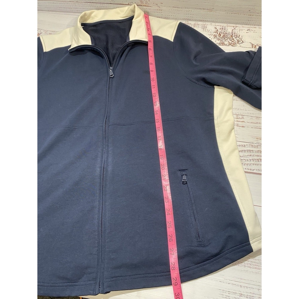 Lauren Ralph Lauren Women's Track Jacket Size 2X Blue & Cream Full Zip Cotton - Picture 5 of 12